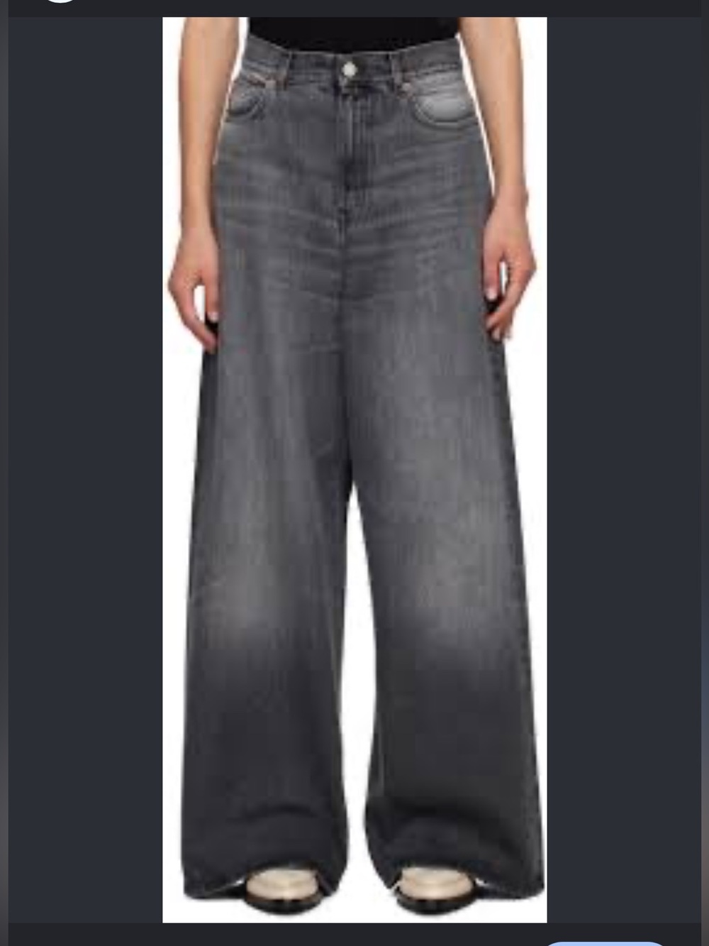 NWT - Teurn Studios Elvis Wide Leg Jean - Black/Gray - Size 24